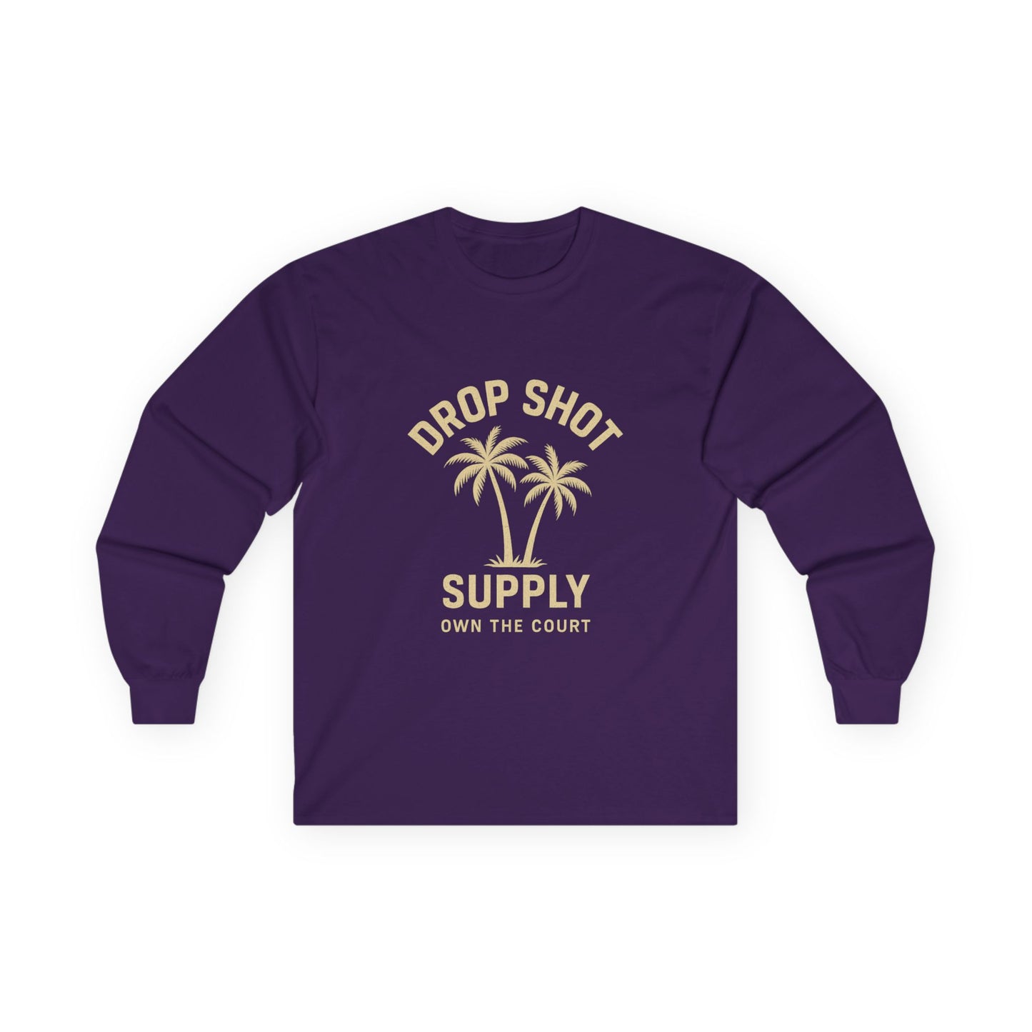 Drop Shot Supply Long Sleeve Tee – 'Own the Court' Pickleball Palm Graphic