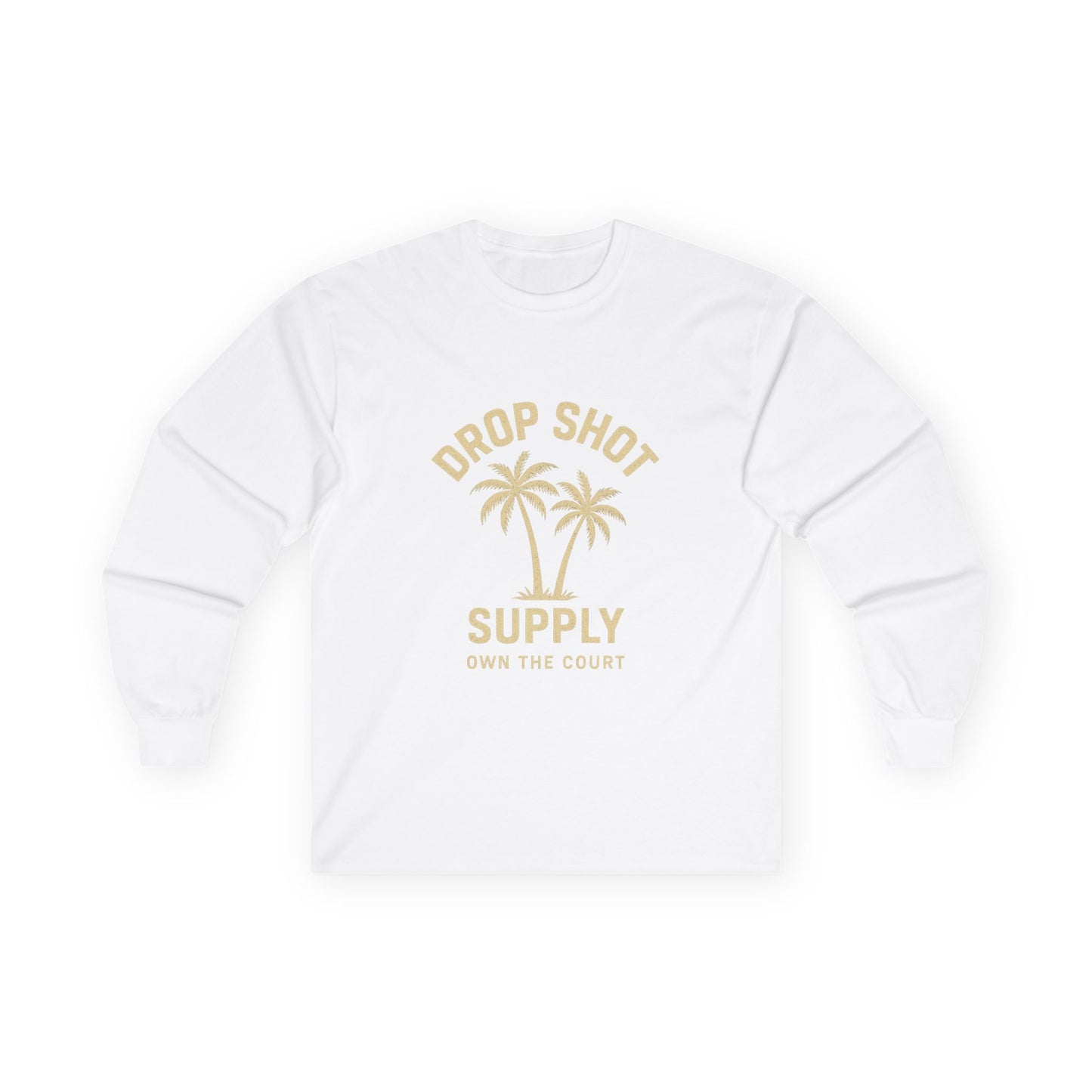 Drop Shot Supply Long Sleeve Tee – 'Own the Court' Pickleball Palm Graphic