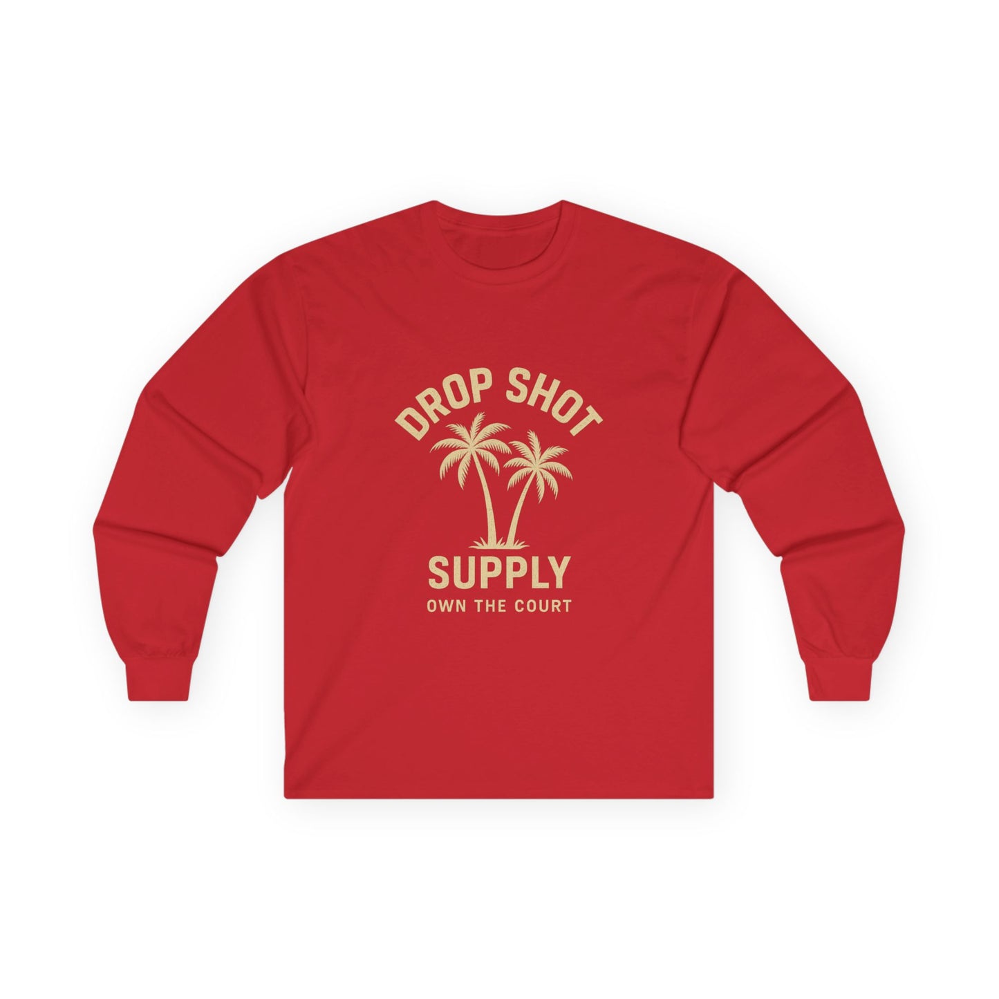 Drop Shot Supply Long Sleeve Tee – 'Own the Court' Pickleball Palm Graphic